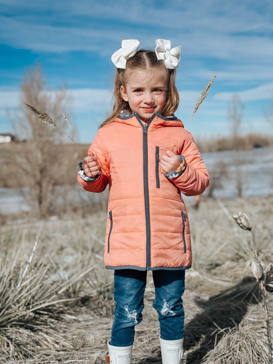Flowers Lightweight Puffy Jacket - Kids Outdoor Adventure Wear