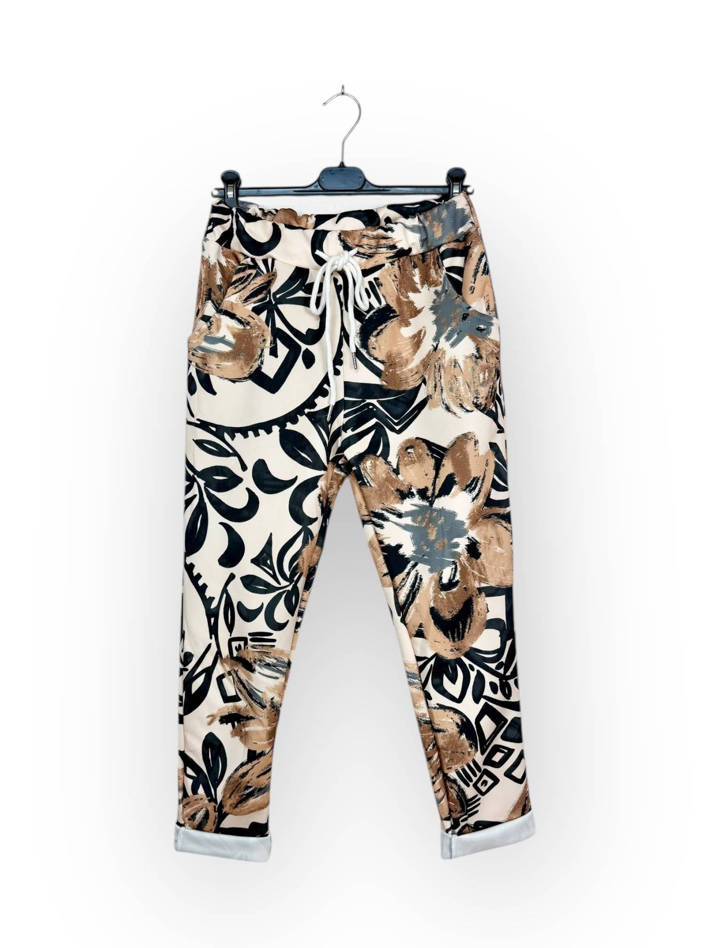 Floral Patterned pantajogg - Jog Pant Made in Italy