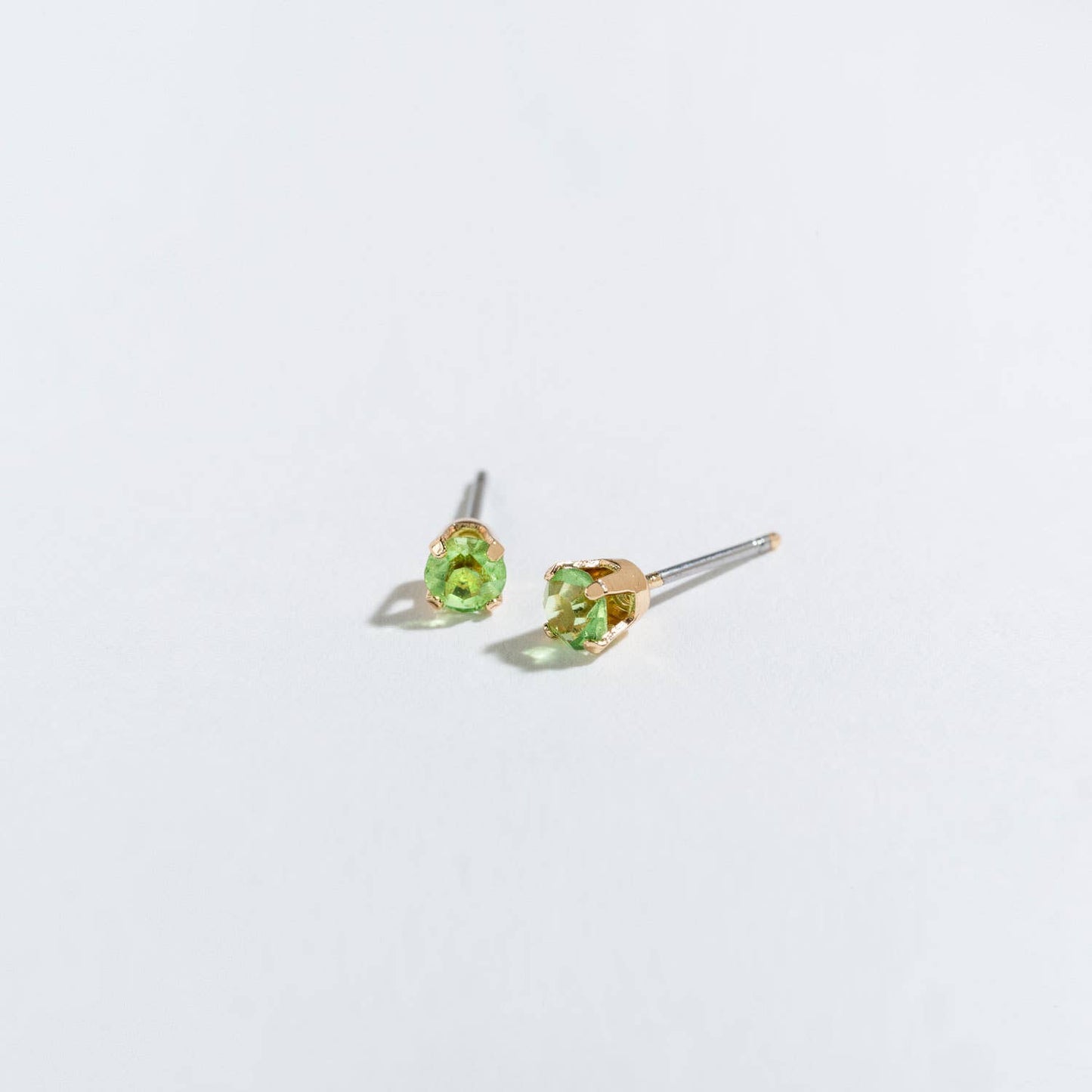 Solitaire Round Cut Birth Stone Ear Sense Stud Earrings