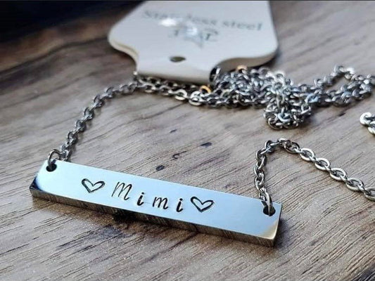 Bar Charm Stainless Steel Necklace 316L - Each Sold Separate