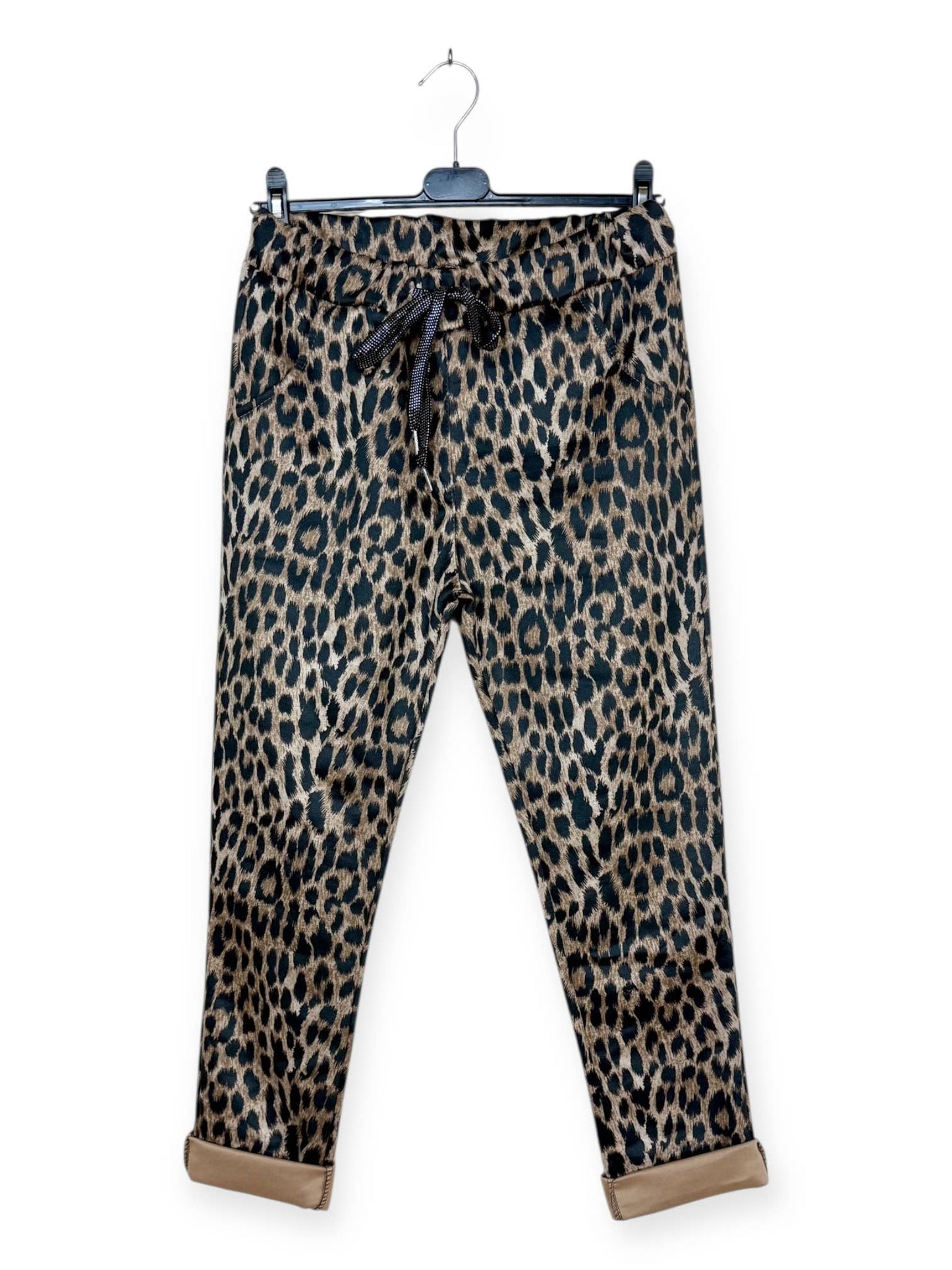Tan Jungle Patterned Jogger Pants: Pattern 13 One Size Fits Most
