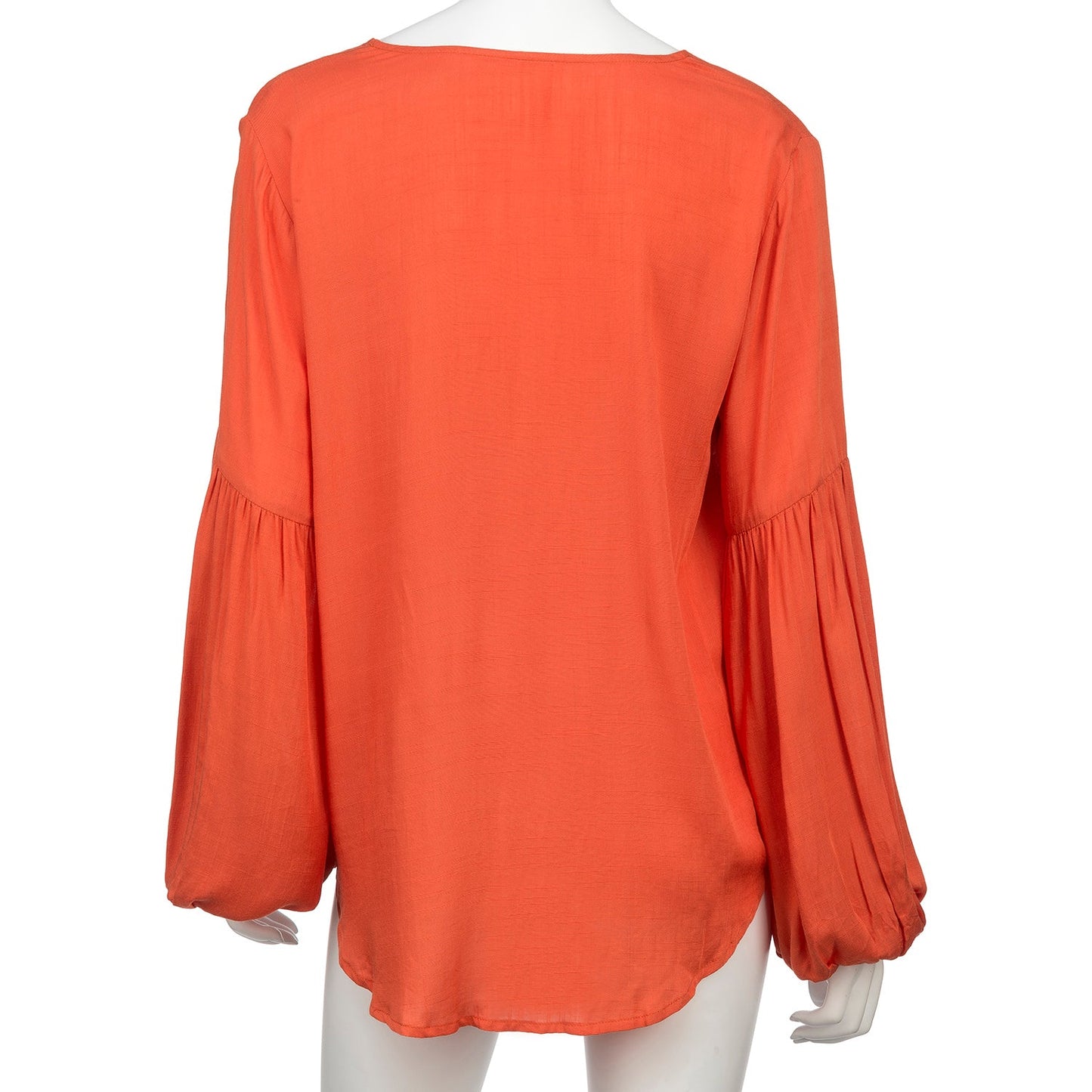 Draped Surplice Love Sleeve Top With Balloon Sleeves