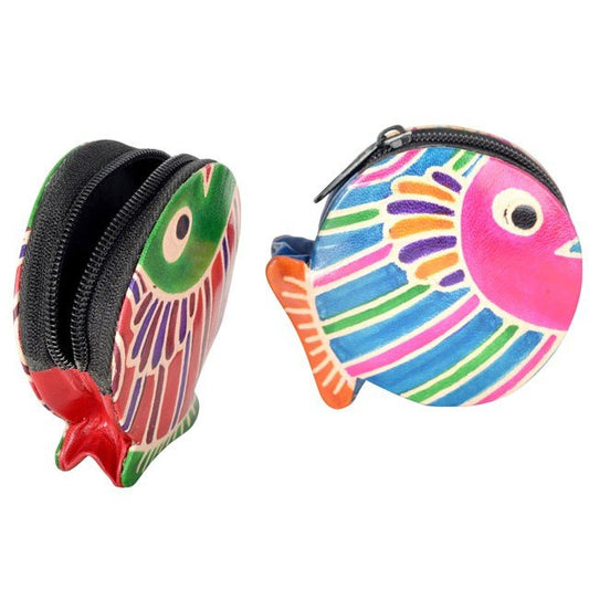LEATHER FISH ZIPPER COIN PURSE by Benjamin International