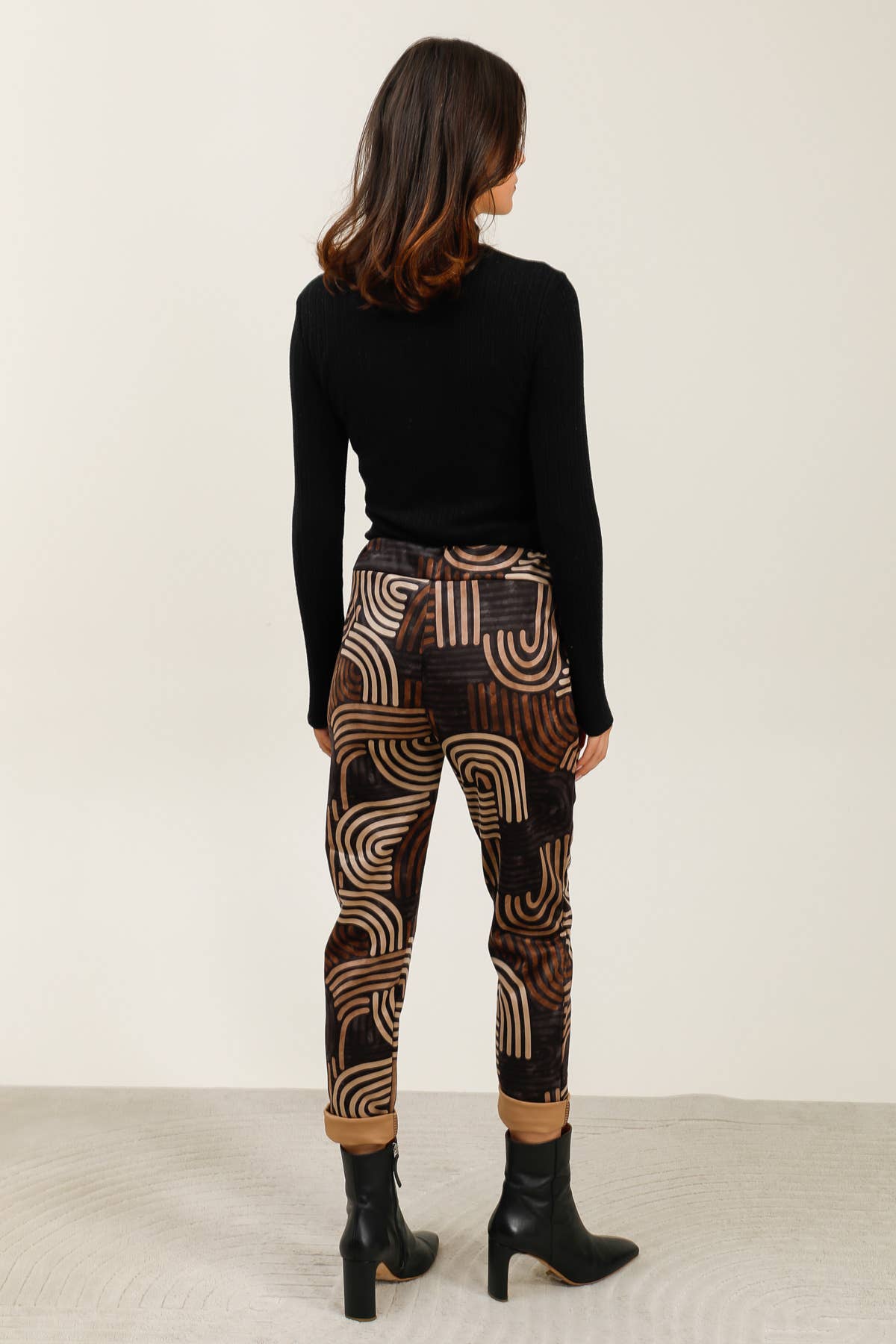 Geo print with Browns & Aqua Patterned Jogger Pants: Pattern 3 One Size Fits Most
