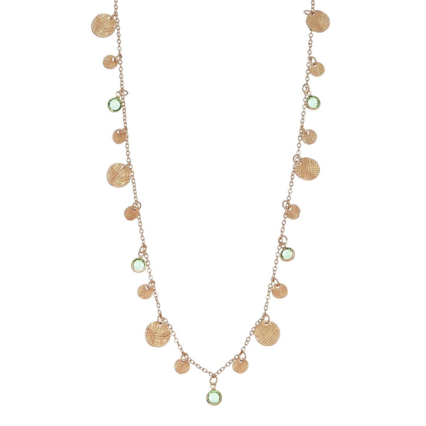 Crystal and Metal Charm Necklace