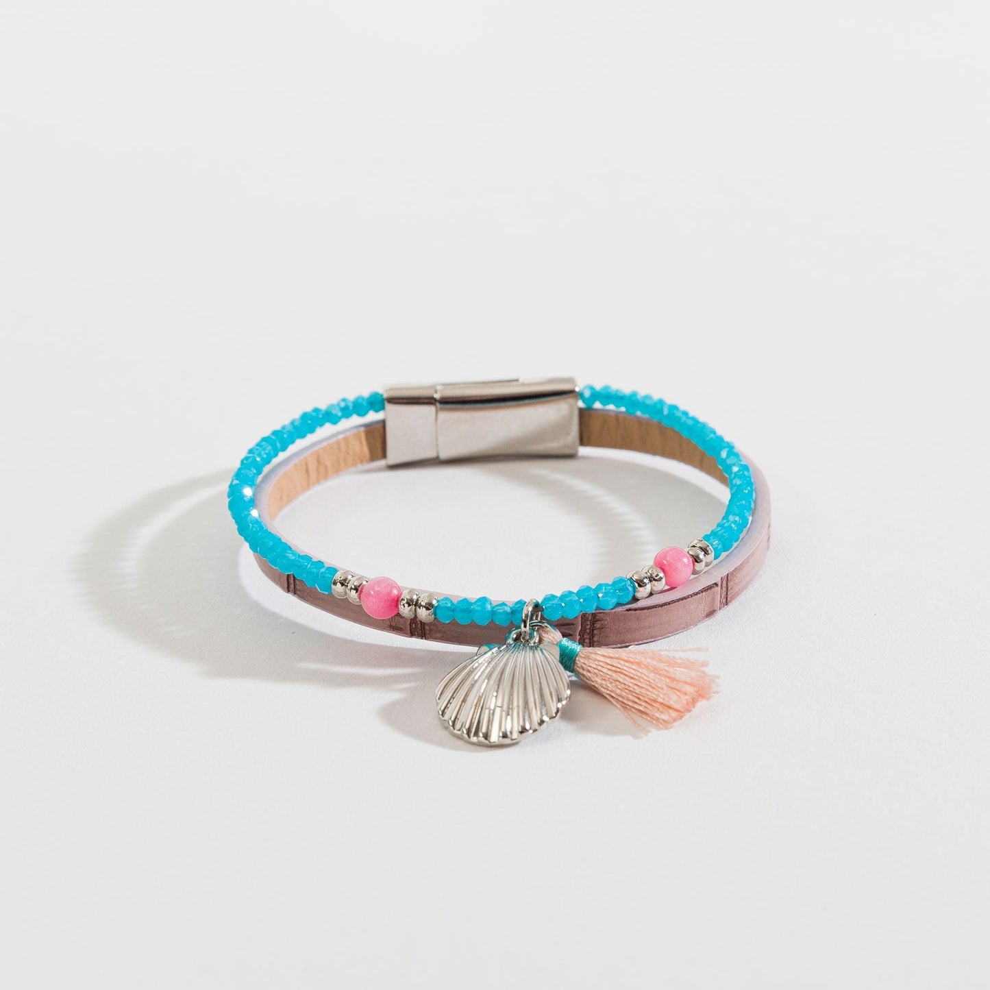 Tasseled Charm Layered Magnetic Bracelet