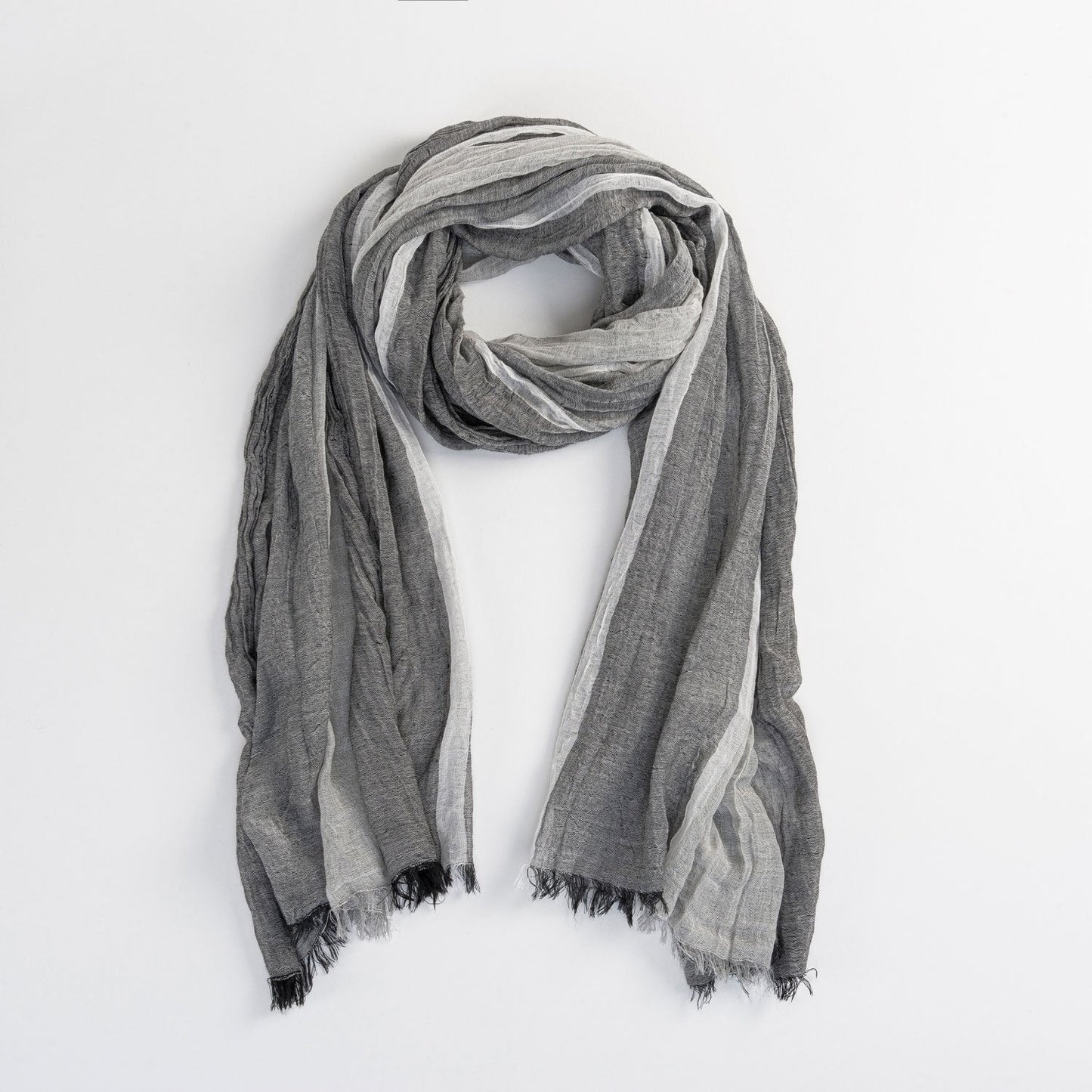 Tonal Gauze Stripe Lightweight Scarf
