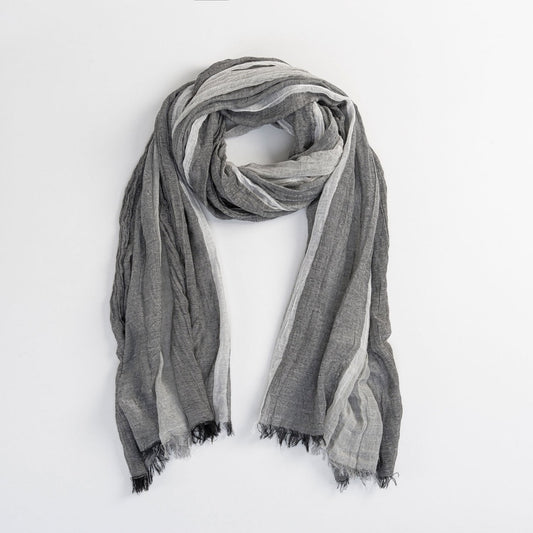 Tonal Gauze Stripe Lightweight Scarf
