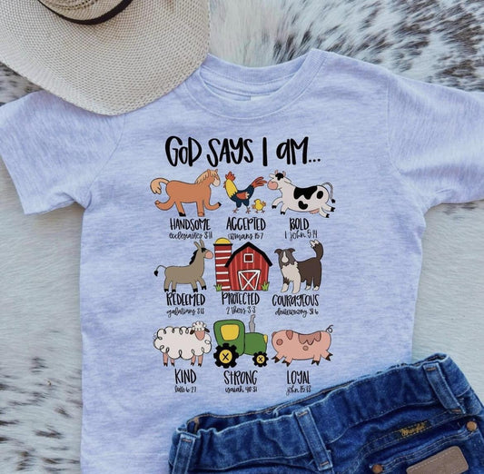 God Says I Am Boy Version Short Sleeve T-Shirt