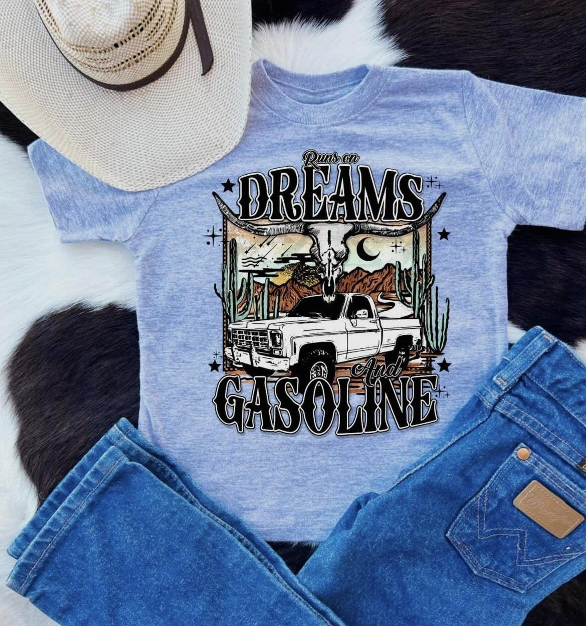 Runs On Dreams and Gasoline Short Sleeve T-Shirt