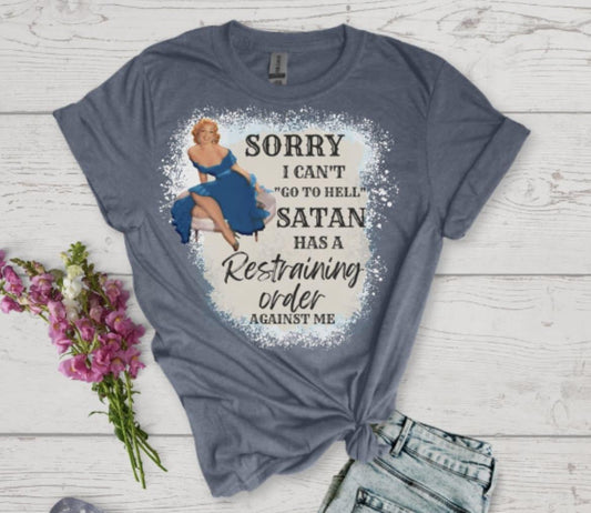 Sorry I Cant Sarcastic Retro Graphic Short Sleeve Tee