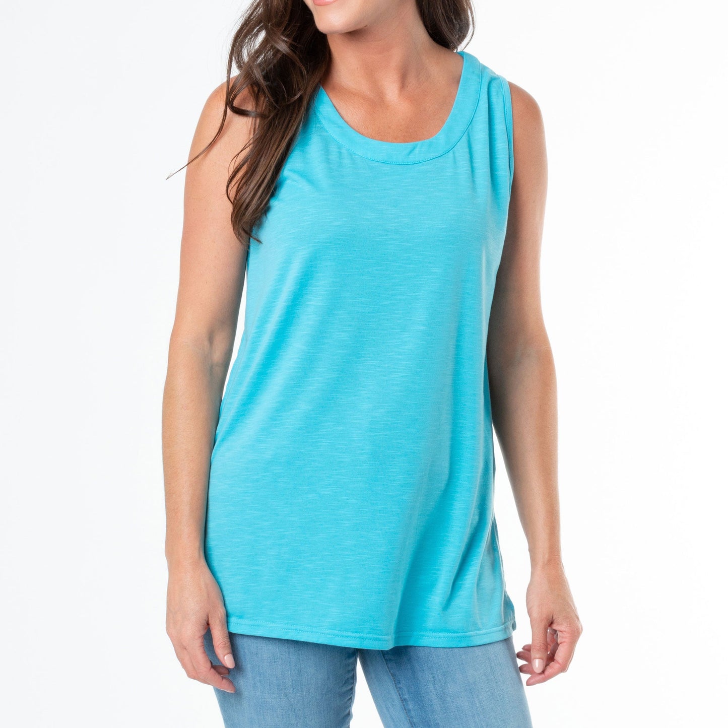 Fallon Slub Jersey Scoop Neck Swing Tank Top
