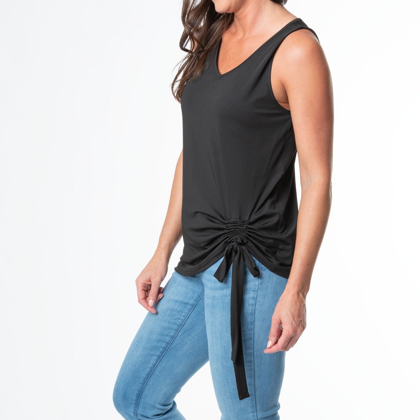 Sunny Tie Hem Sleeveless V-Neck Tank Top