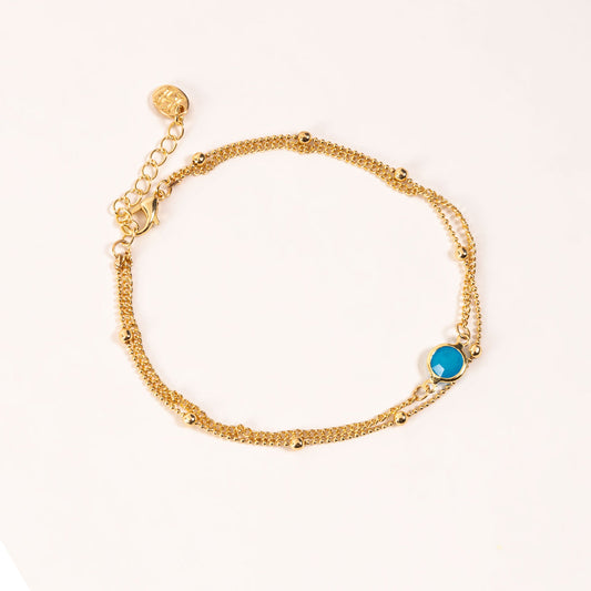 Alexis Double Chain Gold Chain Anklet
