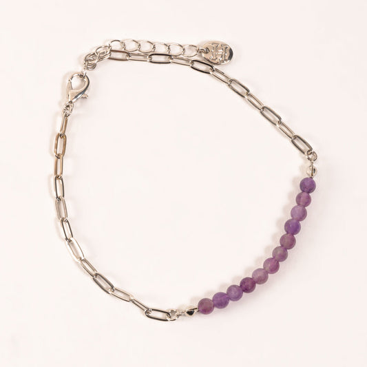 Alexis Genuine Stone Silver Chain Anklet