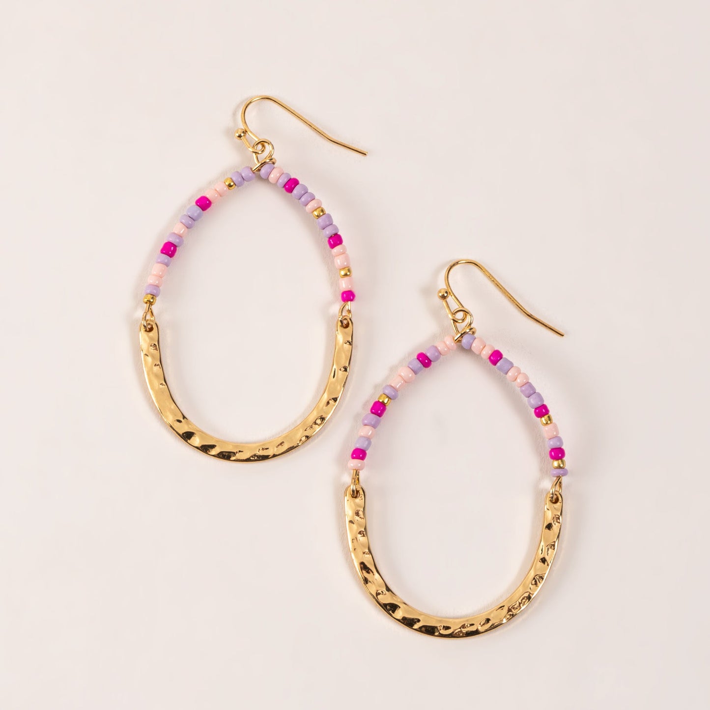 Bead Teardrop Gold Drop Earrings