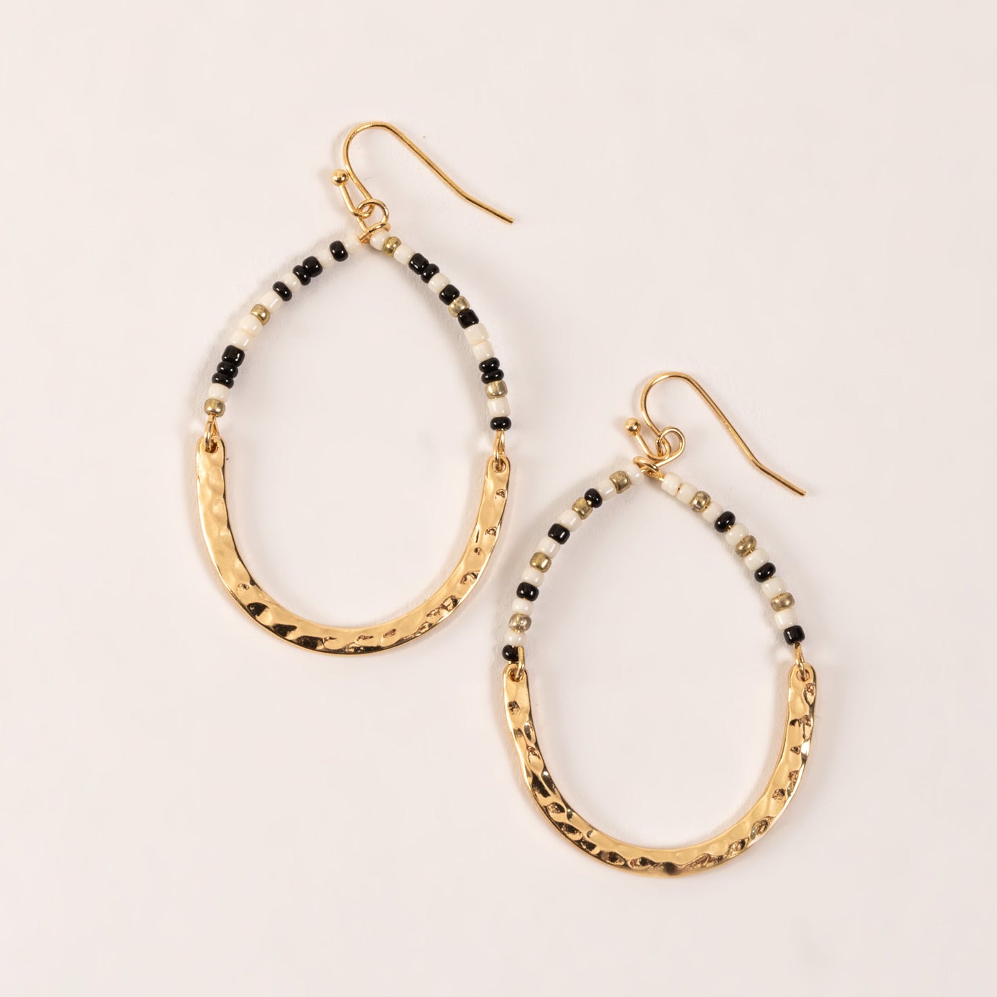 Bead Teardrop Gold Drop Earrings
