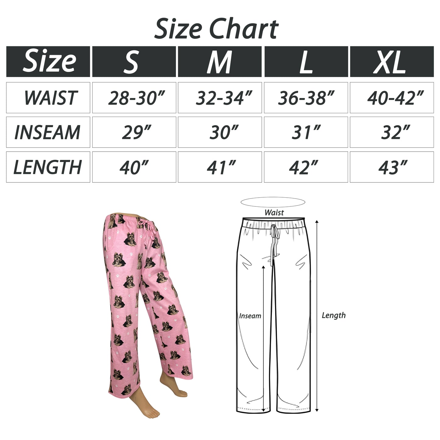 Yorkie Pajama Bottoms - Pet Lover Pajama Pants