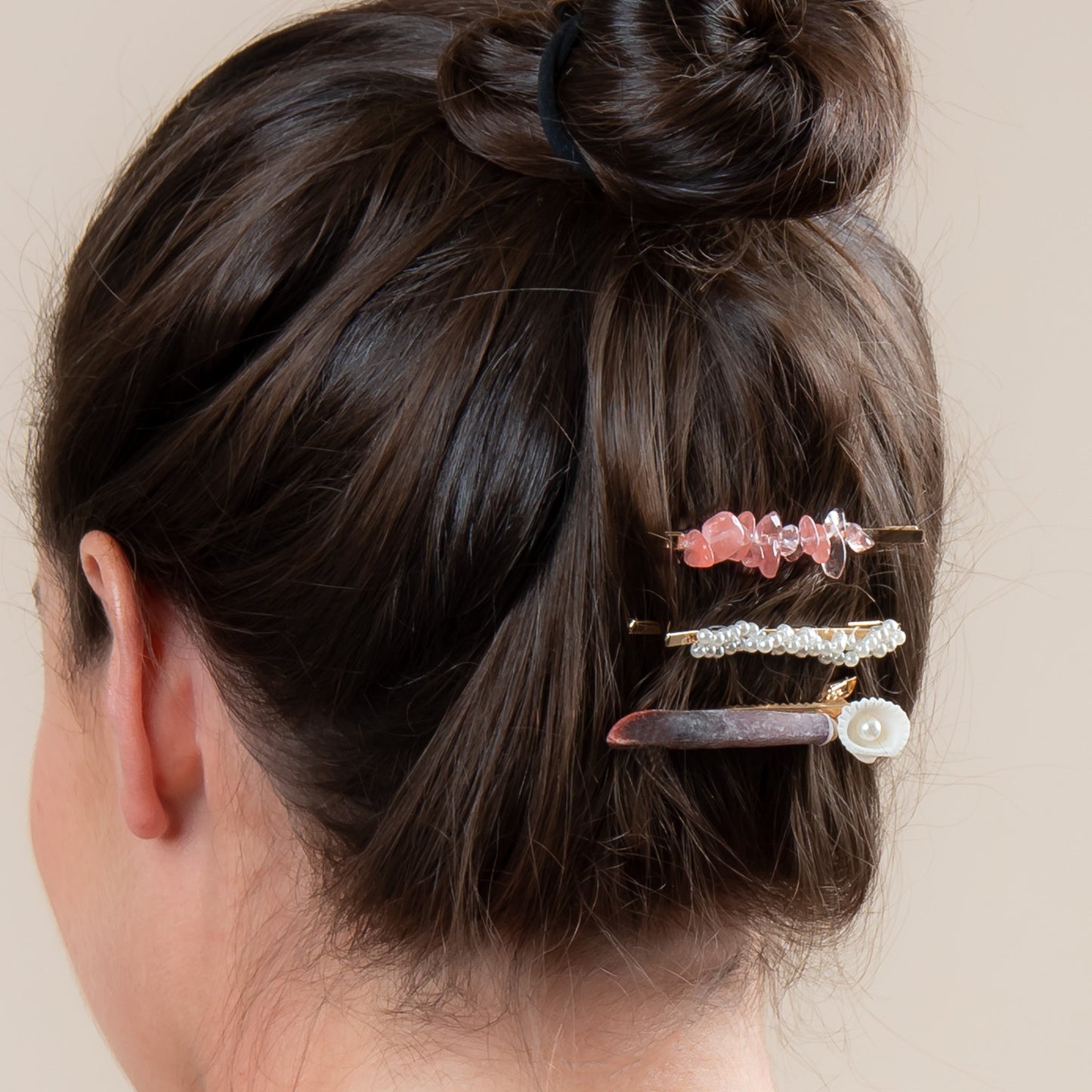 Apryl 3 Piece Blue Genuine Shell Fashion Hair Clips & Pin