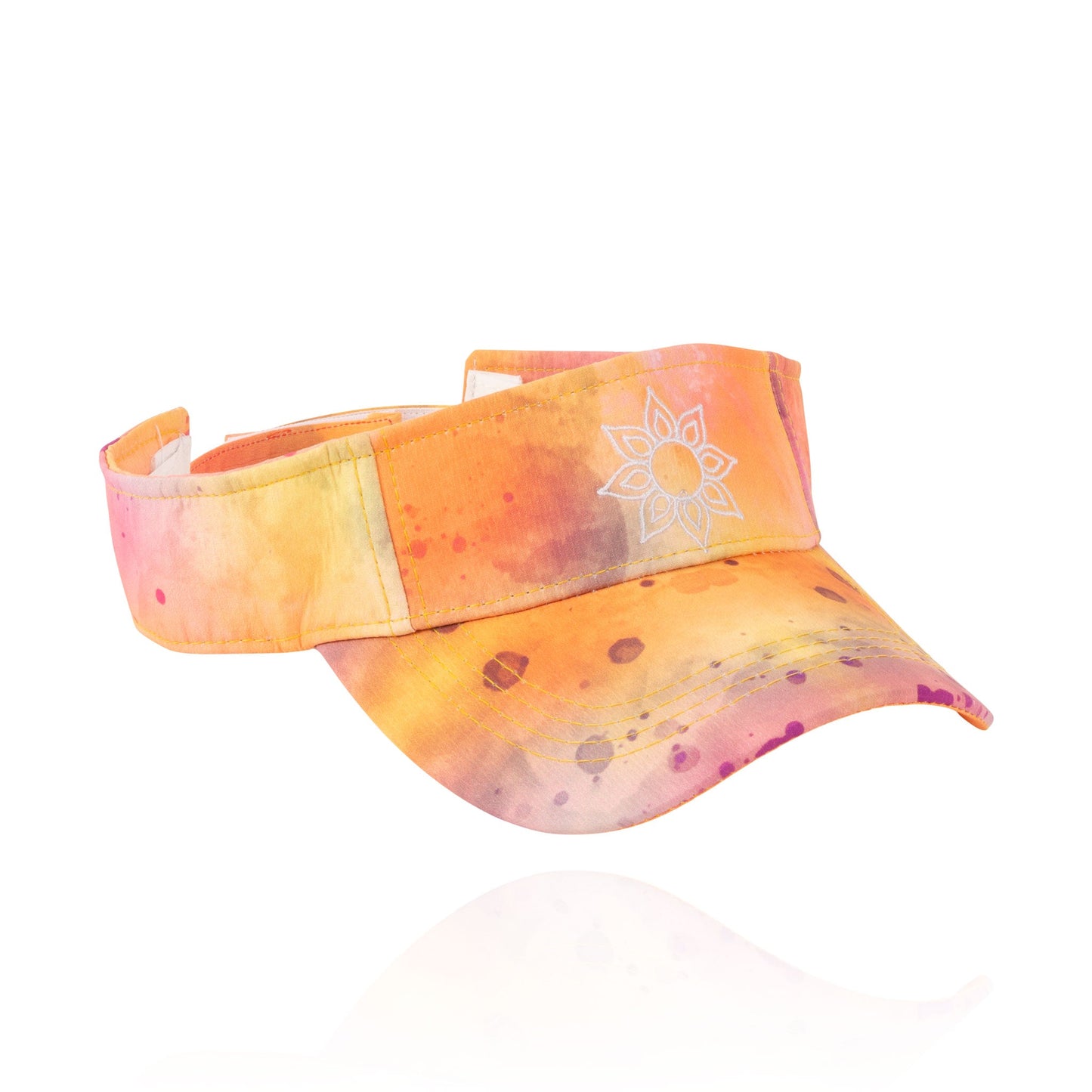 Taryn Tie Dye Sun Visor with Embroidered Beach Icon