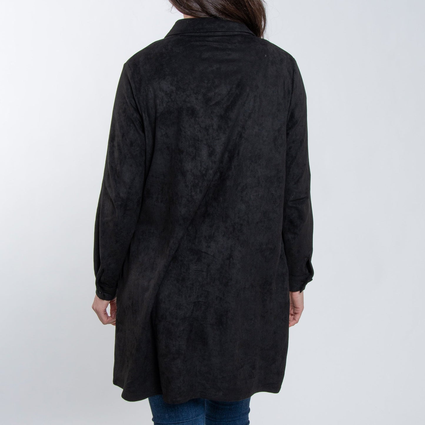 Shiloh Stretchy Suede Long Sleeve Shirt Dress
