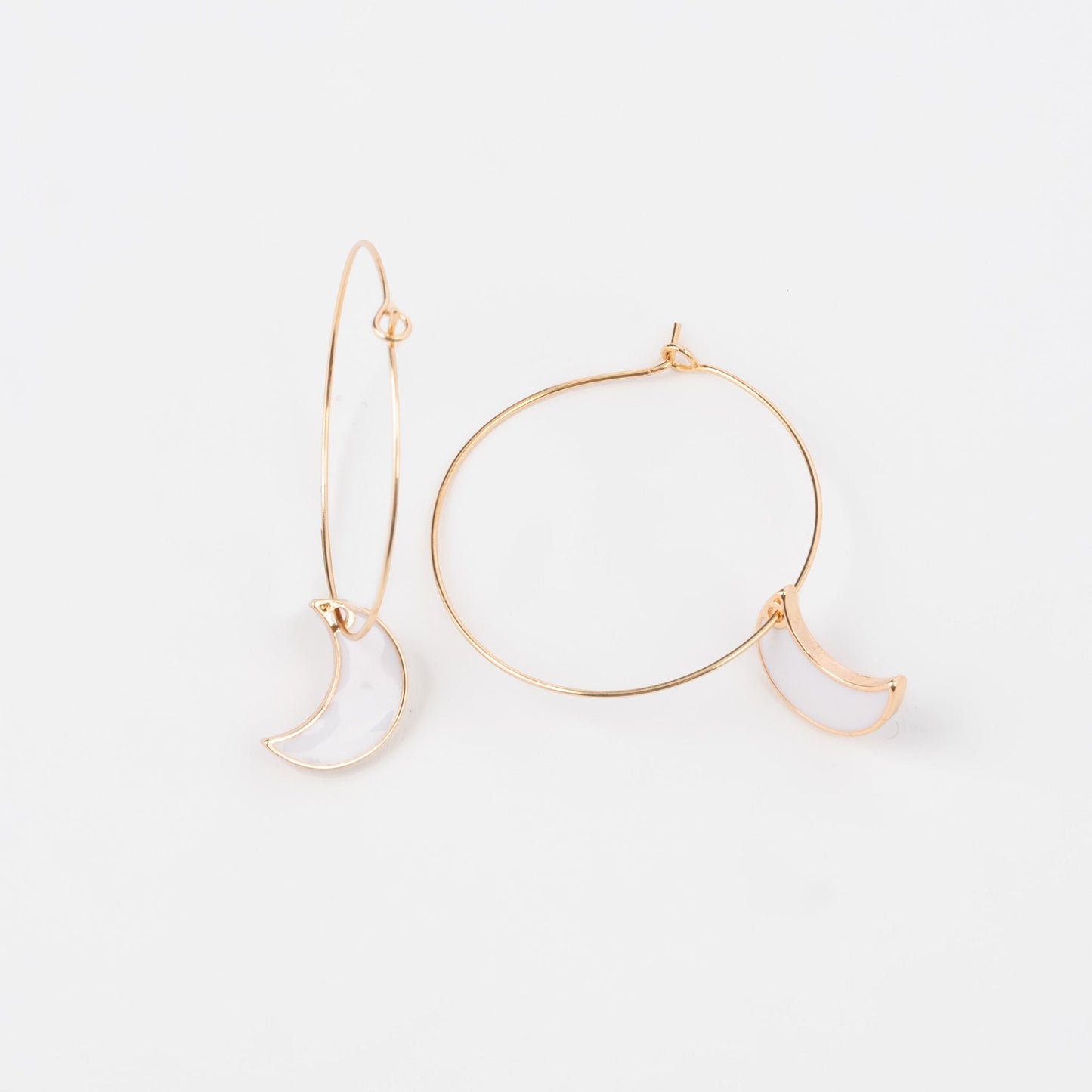 Halloween Moon Charm Hoop Earrings