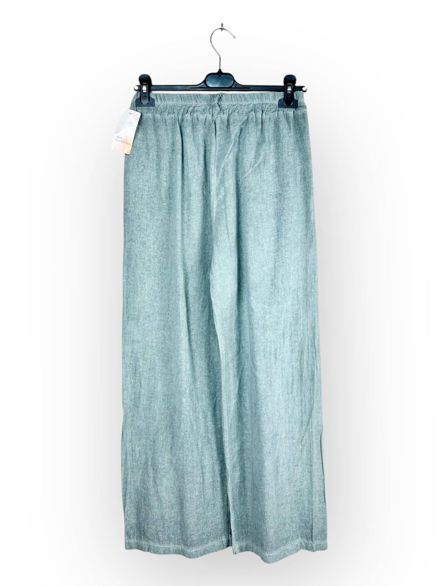 PLAIN LINEN AND COTTON PANTS Made in Italy