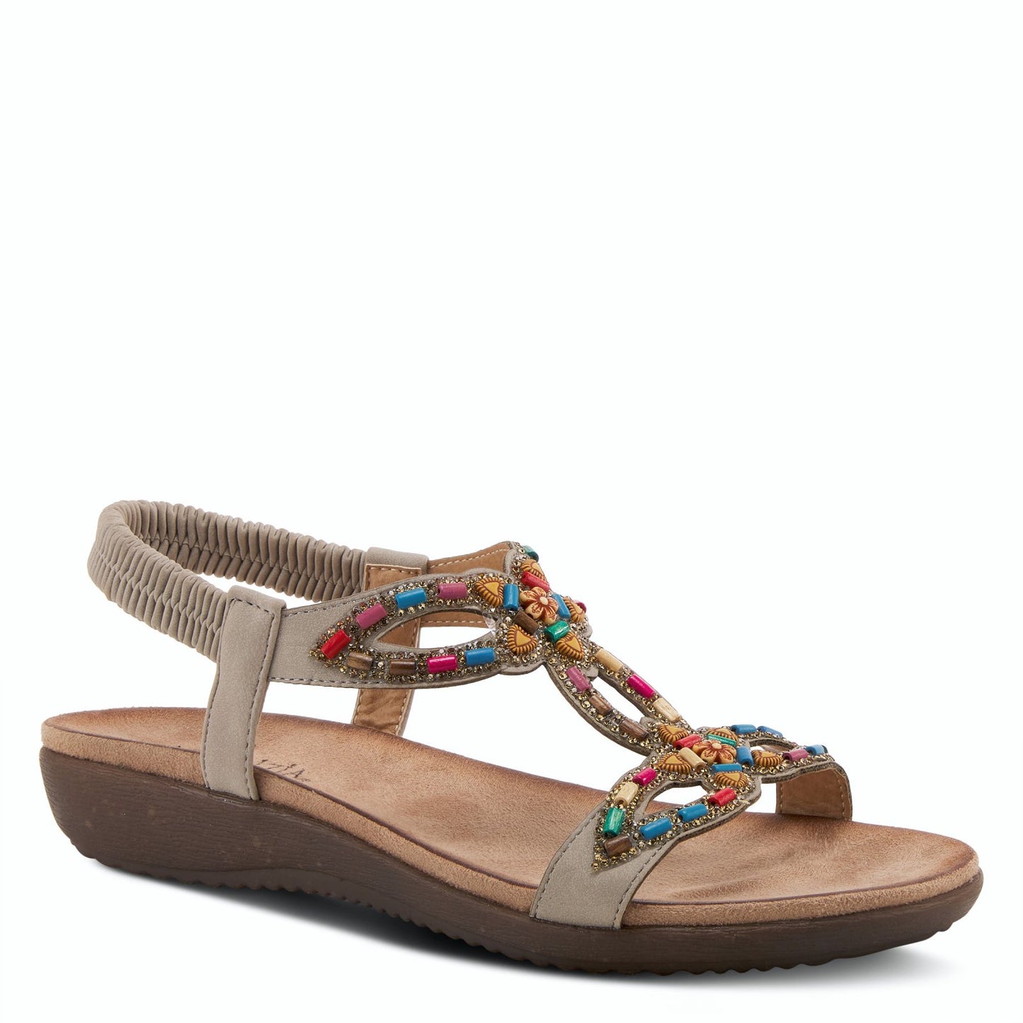 VOLCANIC Grey Wedge Platform Sandal by Patrizia