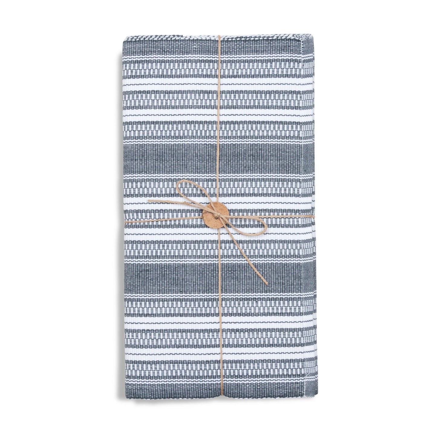 Black Stripe Woven Kitchen Table Runner