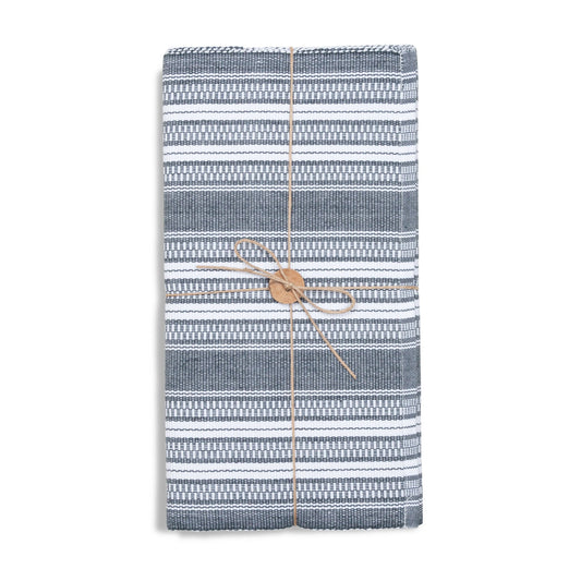 Black Stripe Woven Kitchen Table Runner