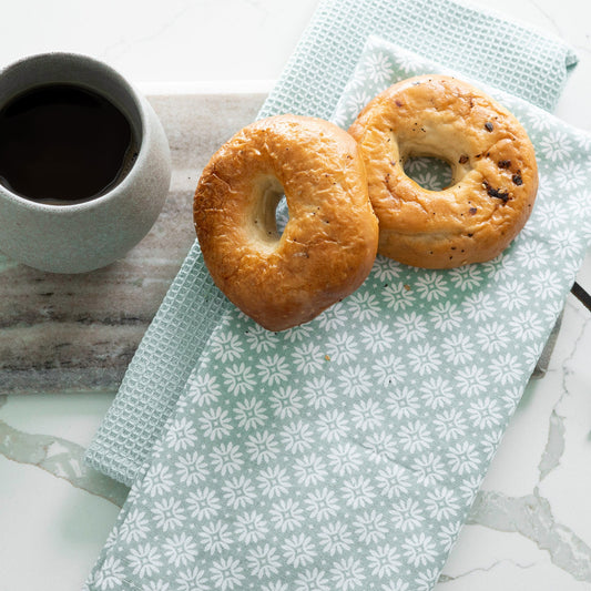 3 Piece Mint Floral Kitchen Tea Towel Set