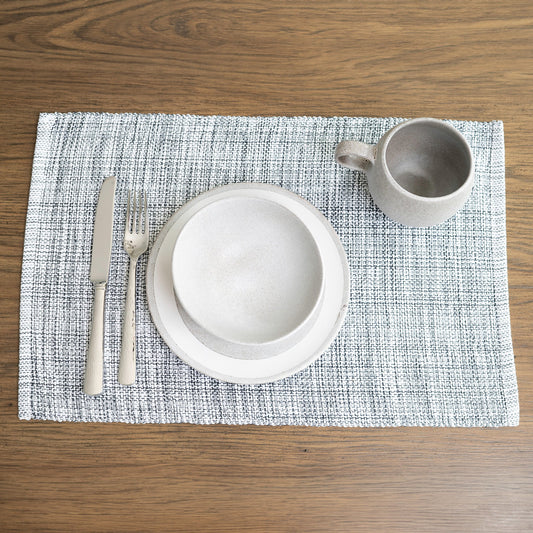 Gray Textured Woven Dining Room Table Placemat