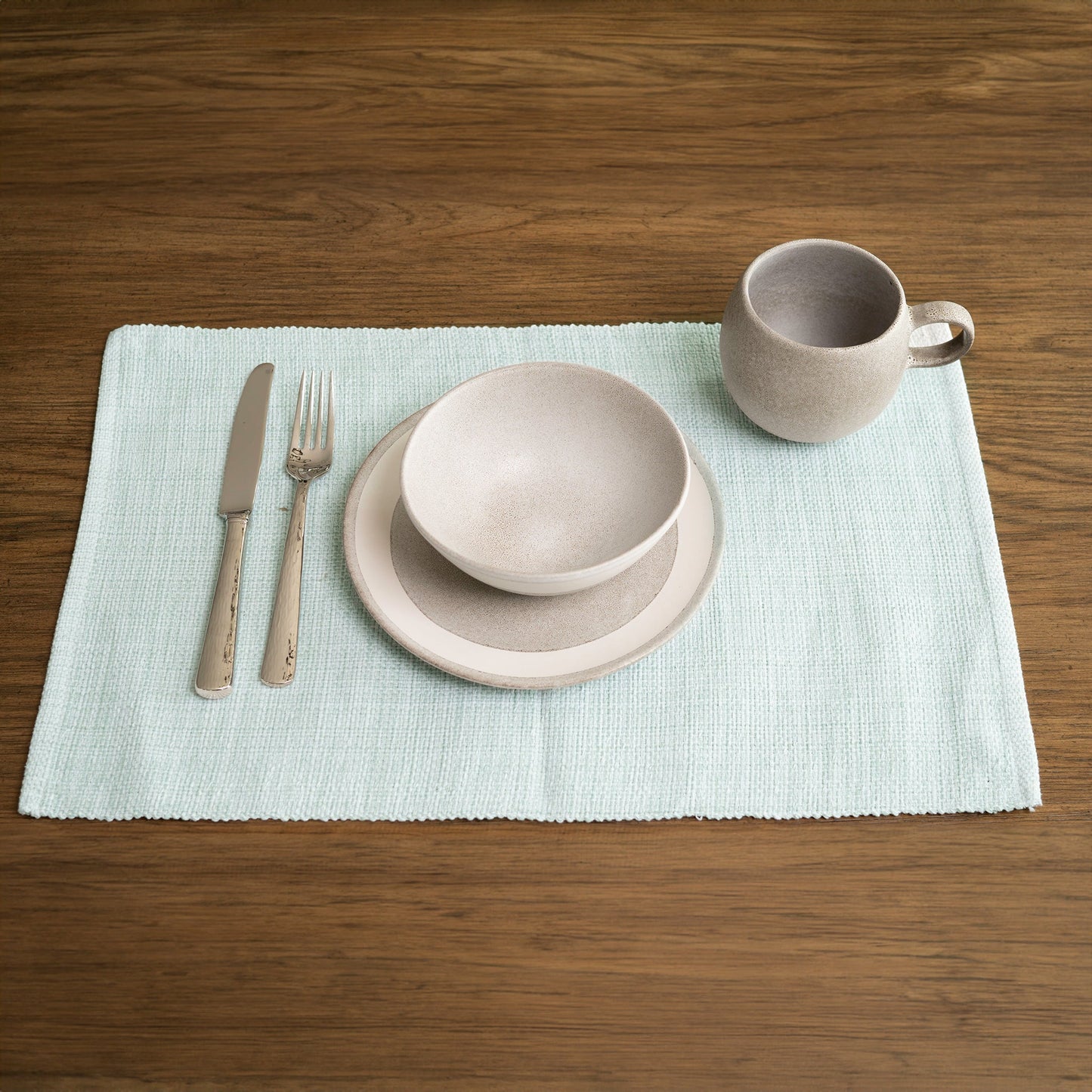 Mint Textured Woven Dining Room Table Placemat