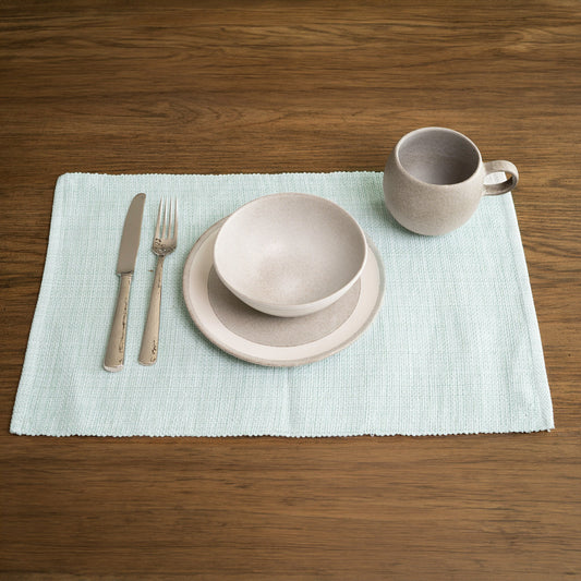 Mint Textured Woven Dining Room Table Placemat
