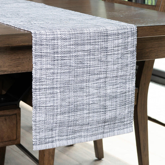 Gray Textured Woven Kitchen Table Runner