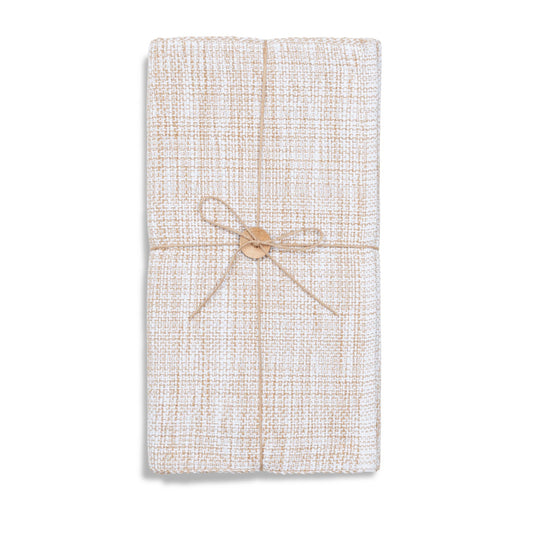 Tan Textured Woven Kitchen Table Runner