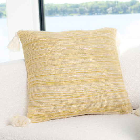 Necalli 18X18" Reversible Striped Cotton Throw Pillow