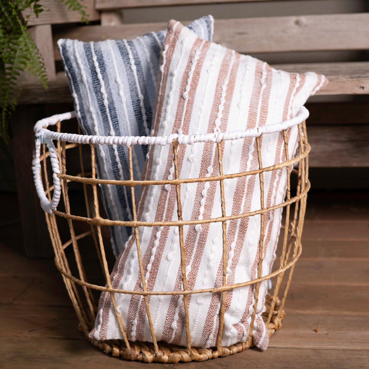 Romy 12X22" Handwoven Striped Indoor/Outdoor Throw Pillow