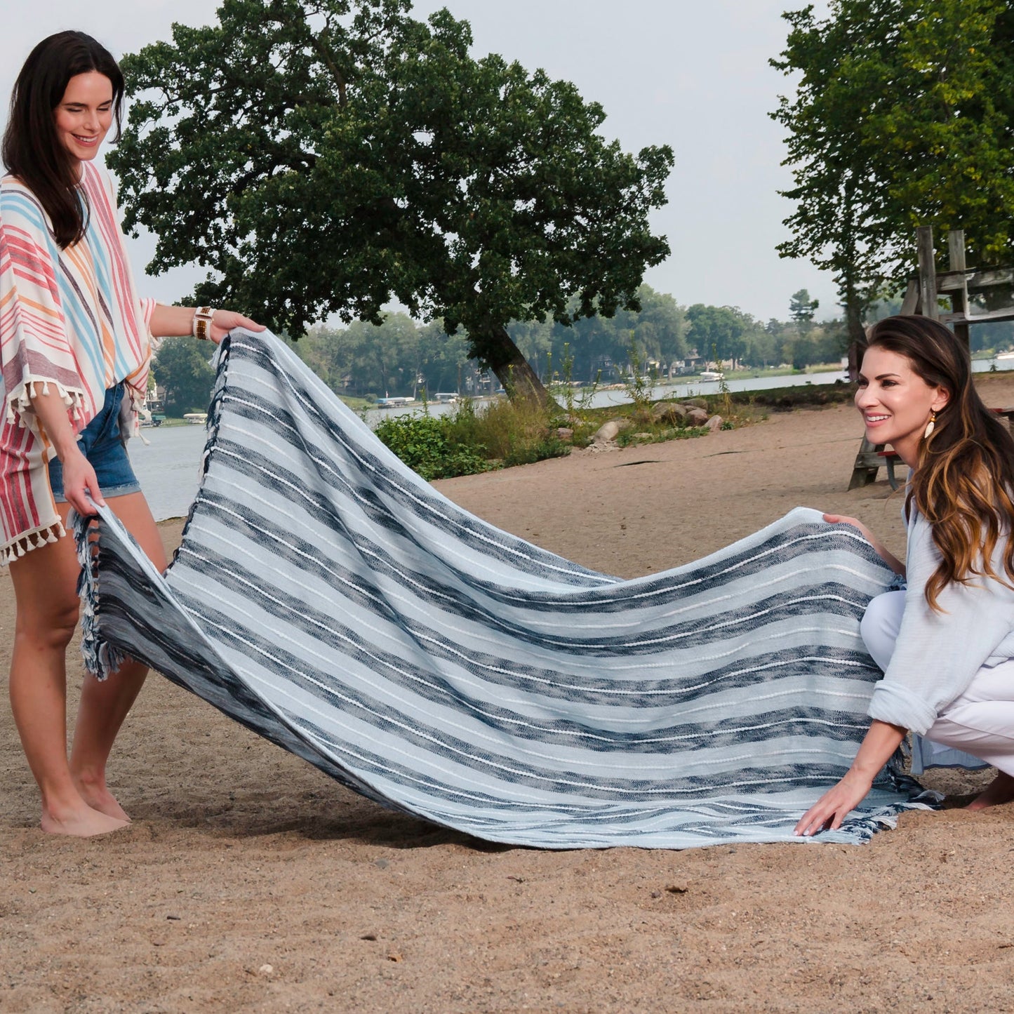 Romy 50x70" Indoor/Outdoor Recycled Woven Throw Blanket