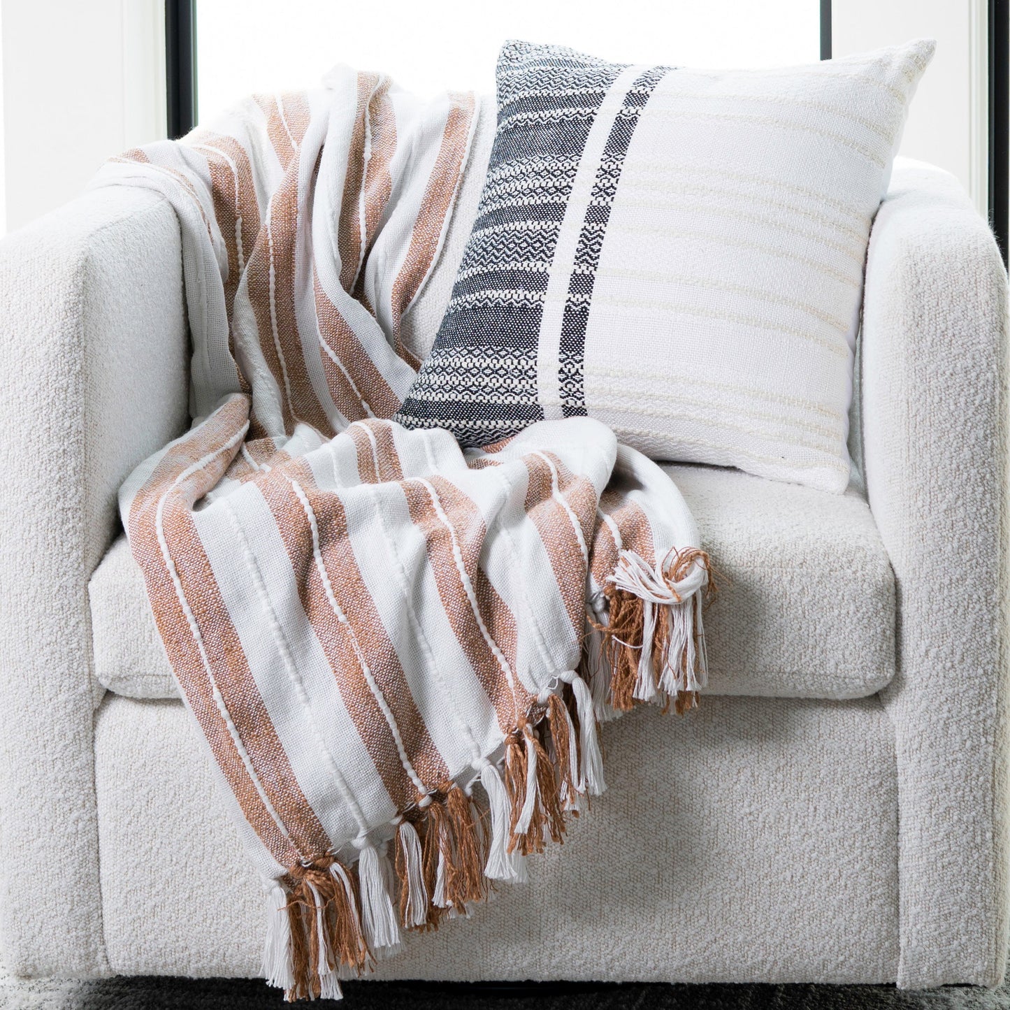 Romy 50x70" Indoor/Outdoor Recycled Woven Throw Blanket