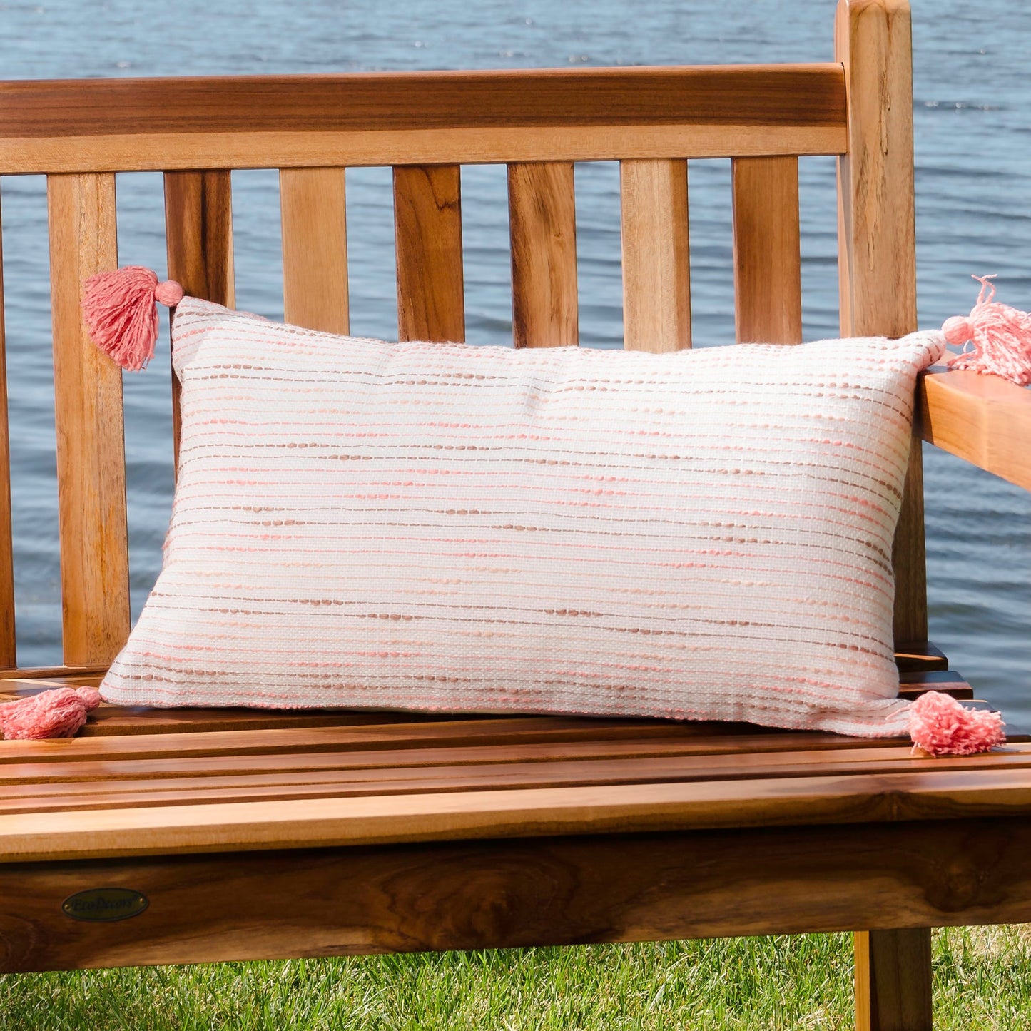 Zahara 12X22" Handwoven Striped Indoor/Outdoor Throw Pillow
