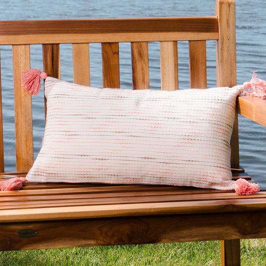 Zahara 12X22" Handwoven Striped Indoor/Outdoor Throw Pillow