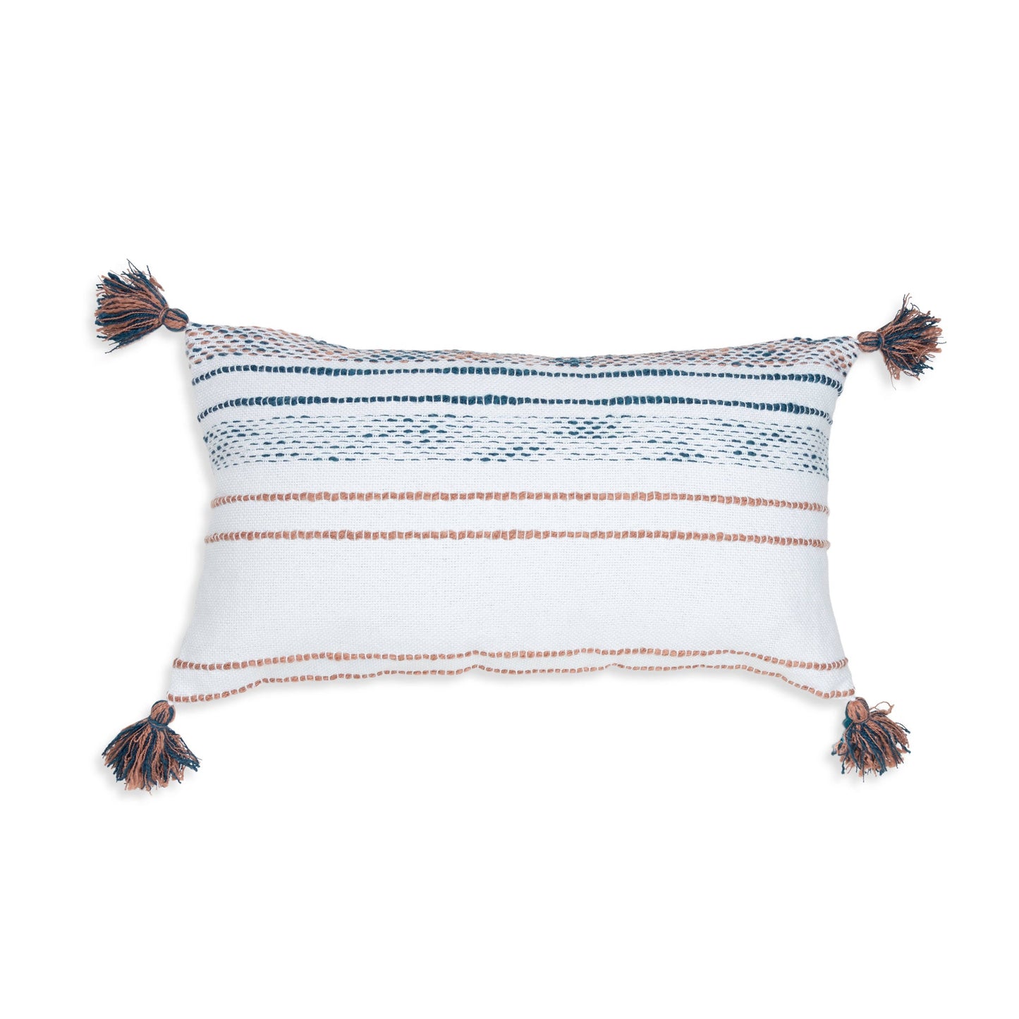 Tylanne 12X22" Handwoven Striped Indoor/Outdoor Throw Pillow
