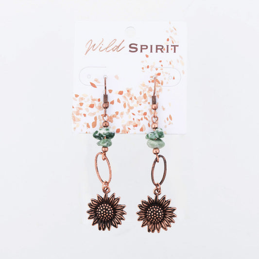 Wild Spirit Sunflower Linked Earrings
