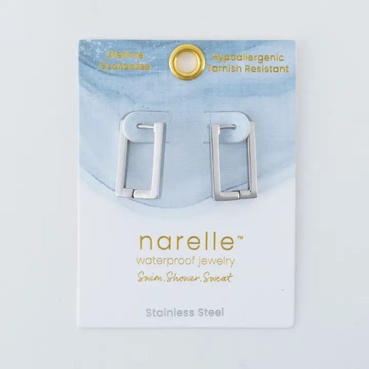 Rectangle Pin Catch Earrin5 Hoop Earrings Narelle Waterproof Jewelry