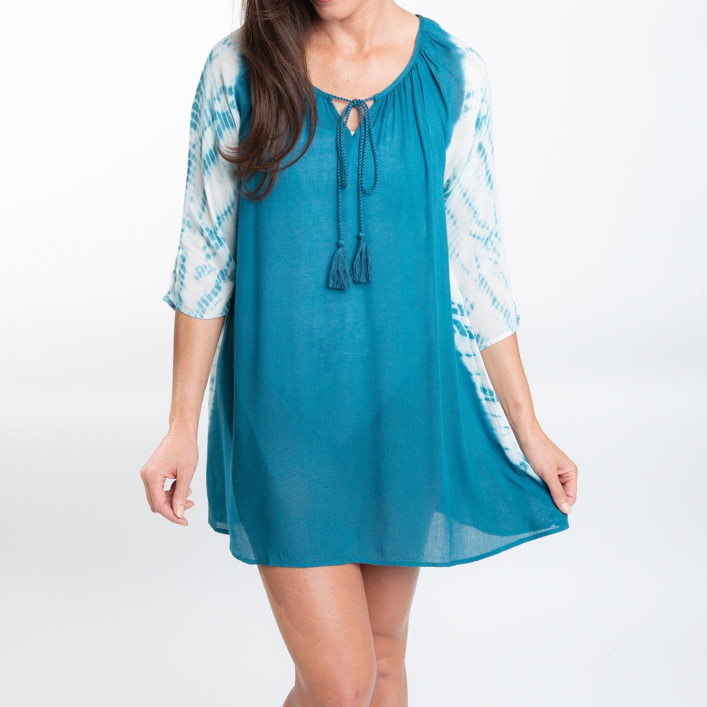 Larsa Raglan 3/4 Sleeve Tie Dye Swimsuit Cover Up