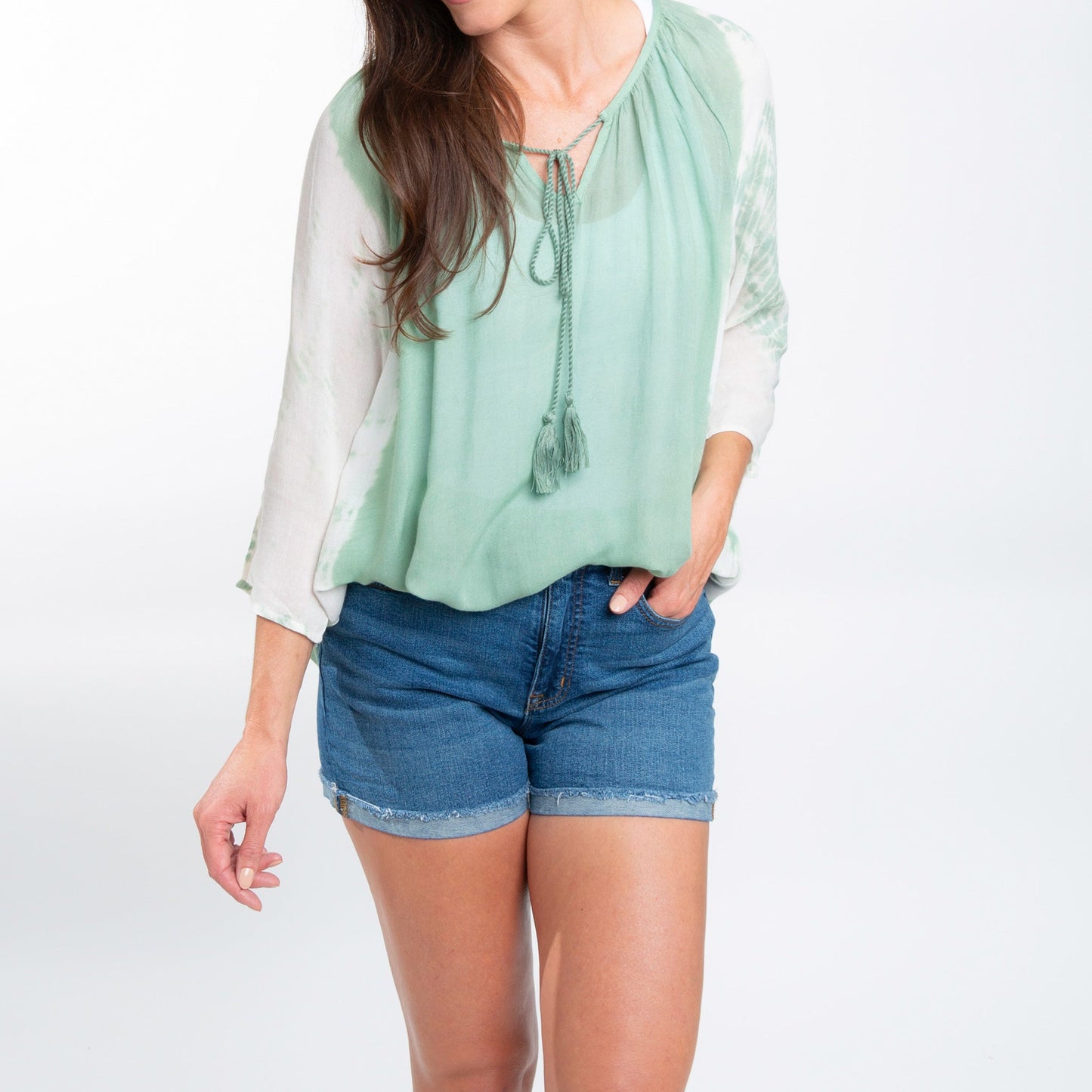 Larsa Raglan 3/4 Sleeve Tie Dye Swimsuit Cover Up