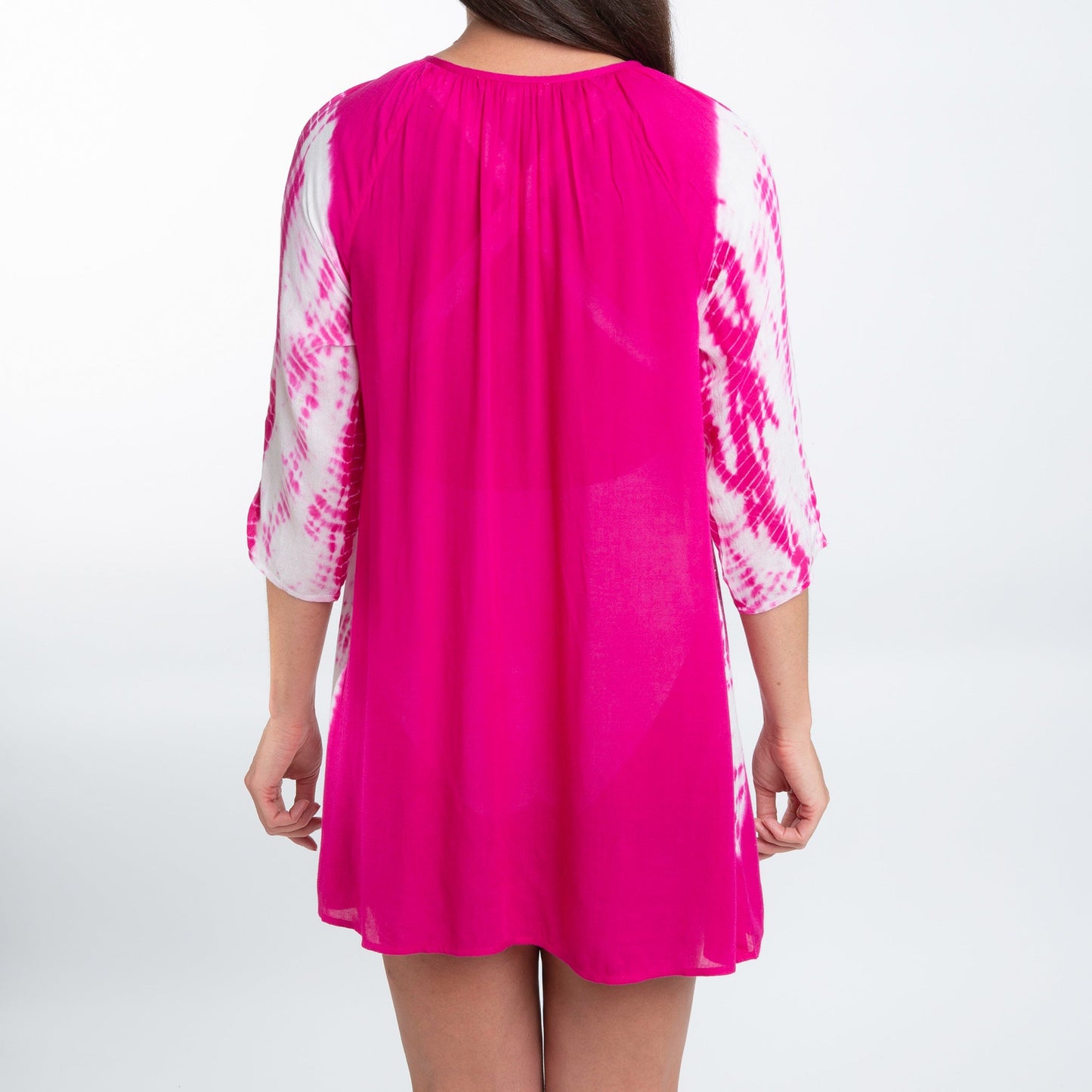 Larsa Raglan 3/4 Sleeve Tie Dye Swimsuit Cover Up
