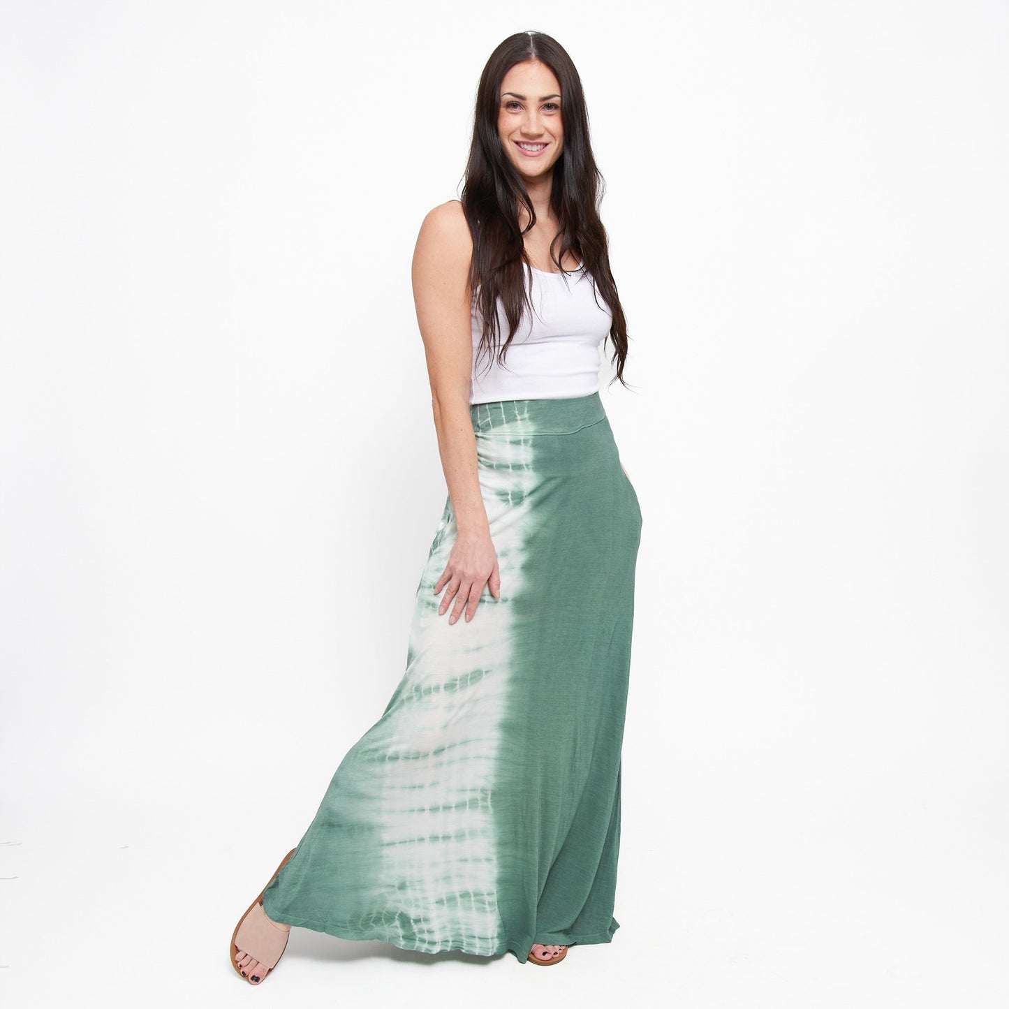 Akari Tie Dye Maxi Skirt with Pockets