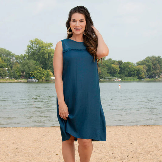 Tahlee Tank Dress Cover Up in Tidal Teal by Elsie & Zoey